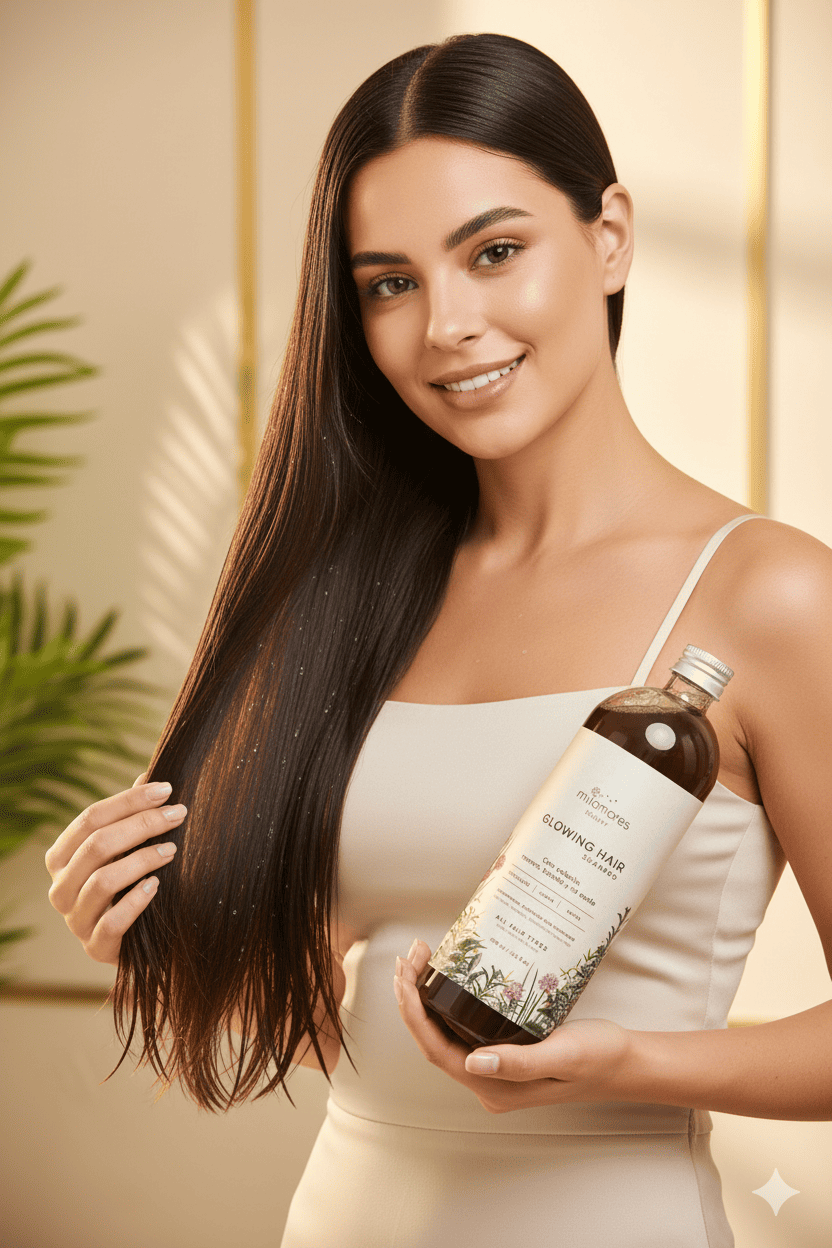 Champú natural para la caída del cabello oscuro